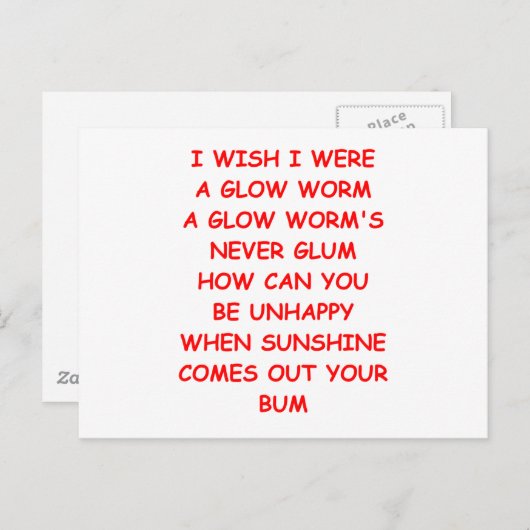 gloeiworm briefkaart (Voorkant / Achterkant)