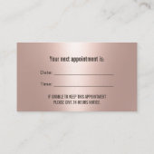 Gloeste Tooth Black & Roos Gold Dental Appointment Afsprakenkaartje (Achterkant)