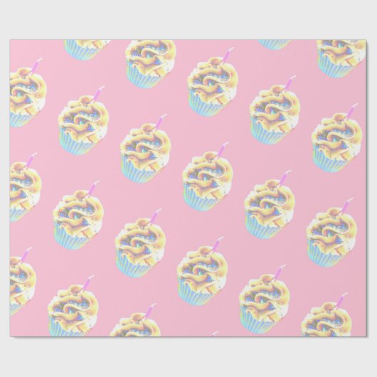 Glom Cupcake Cadeaupapier (Vlak)