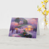 Glooiend prieel en paarse blauwe regen bij de vijv kaart (Gele Bloem)