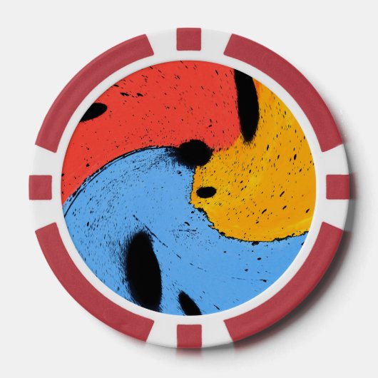 glooiende kleuren poker chips (Voorkant)