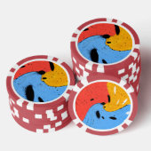 glooiende kleuren poker chips (Opstapeling)