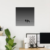 Glooming Blackbird Silhouette op het Poster van de (Thuiskantoor)