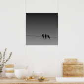 Glooming Blackbird Silhouette op het Poster van de (Keuken)