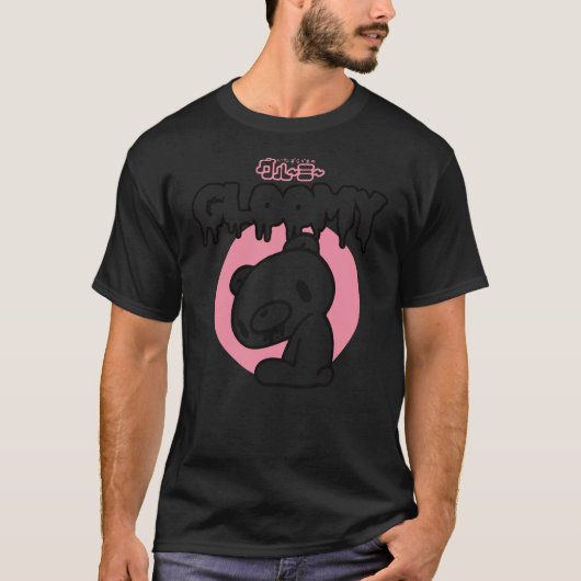 Gloomy Bear The Naughty Grizzly Horror Text Anime  T-shirt (Voorkant)