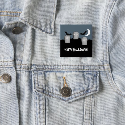 Gloomy Graveyard Halloween Button (In situ)