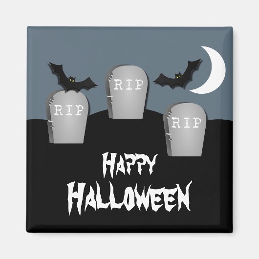 Gloomy Graveyard Halloween Magnet (Voorkant)