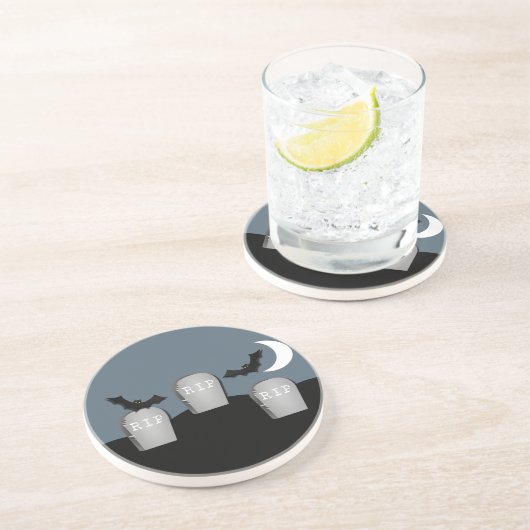 Gloomy Graveyard Halloween Onderzetter (Zijkant)