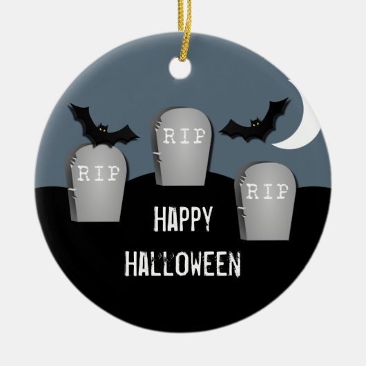 Gloomy Graveyard Halloween Ornament (Voorkant)