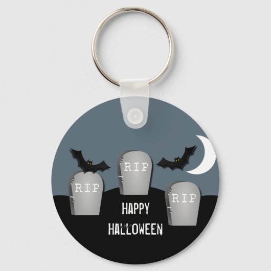 Gloomy Graveyard Halloween Sleutelhanger (Voorkant)