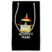 Gloovy Man Funny Super Glue Pun Dark BG Klein Cadeauzakje (Voorkant)