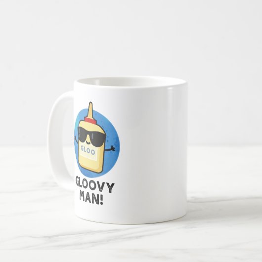 Gloovy Man Funny Super Glue Pun Koffiemok (Voorkant links)