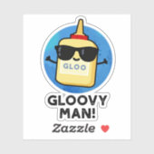 Gloovy Man Funny Super Glue Pun Sticker (Vel)