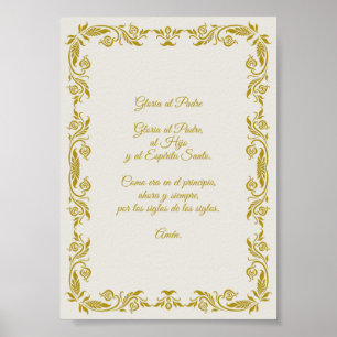 Gloria aan de Vader met gouden botanische details Poster