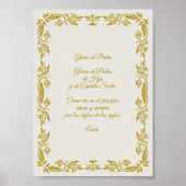Gloria al Padre con detalles Botánicos Dorados Poster (Voorkant)