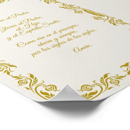 Gloria al Padre con detalles Botánicos Dorados Poster (Hoek)