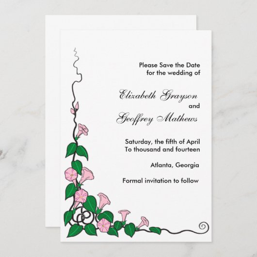 Gloria - bewaar de datumkaarten save the date (Voorkant / Achterkant)