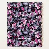 Gloria-Black,Gray,Pink Floral Customizable Planner (Achterkant)