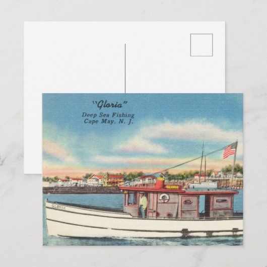 "Gloria" Deep Zee Vist, Cape May, New Jersey Briefkaart (Voorkant / Achterkant)