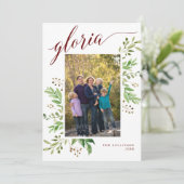 Gloria Eucalyptus Frame Religieuze Foto Feestdagenkaart (Staand voorkant)