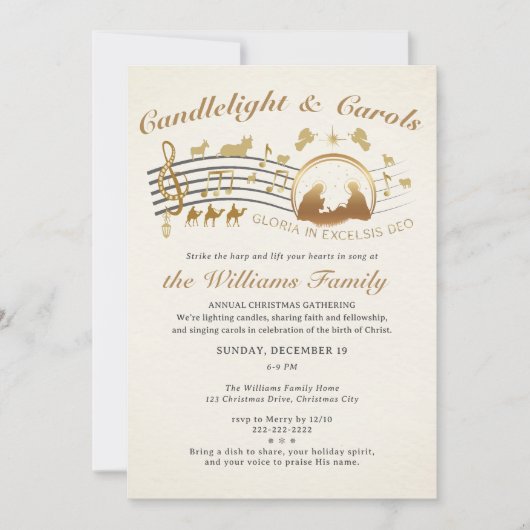 Gloria in Excelsis Deo Christmas Carols Gathering Kaart (Voorkant)
