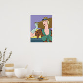 Gloria in het Blauwgroen en Periwinkle Poster (Keuken)