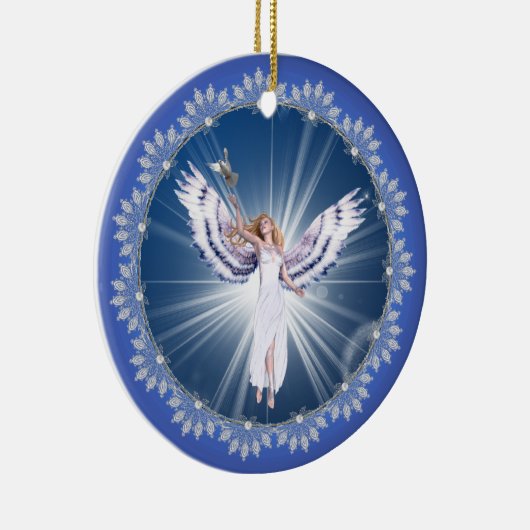 Gloria kerstengel-boomversiering keramisch ornament (Rechts)