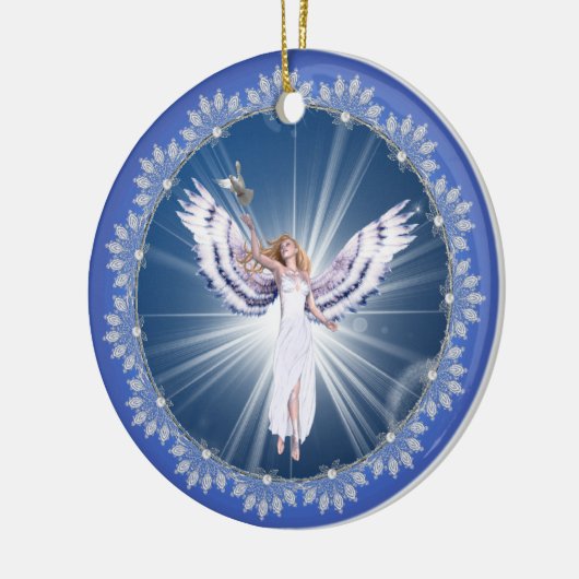 Gloria kerstengel-boomversiering keramisch ornament (Links)