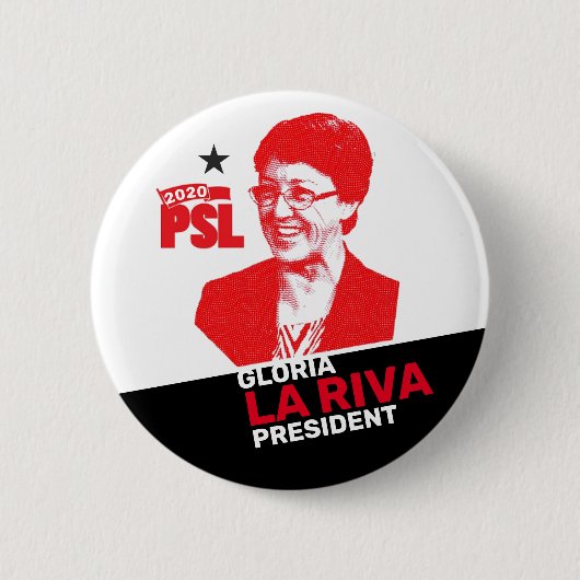 Gloria La Riva voor President 2020 Ronde Button 5,7 Cm (Voorkant)