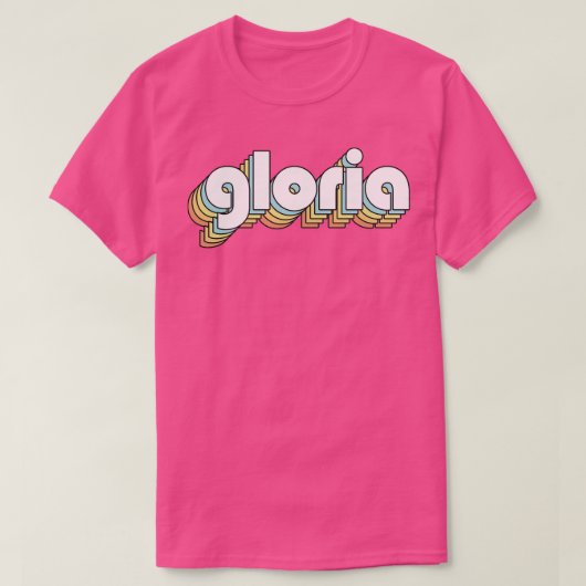 Gloria Retro Rainbow Typography Vervaagde stijl T-shirt (Design voorkant)