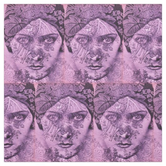 Gloria Swanson, 1920, lavender print Stof (Swatch)