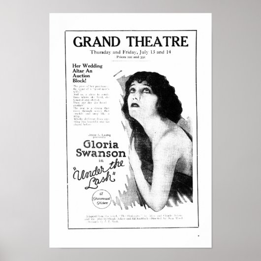 Gloria Swanson 1922  film en poster (Voorkant)