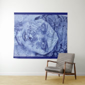 Gloria Swanson blauw Wandkleed (In Situ (horizontaal))