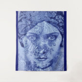 Gloria Swanson blauw Wandkleed (Voorkant)