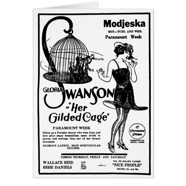 Gloria Swanson HER GILDED CAGE 1922 (Voorkant)