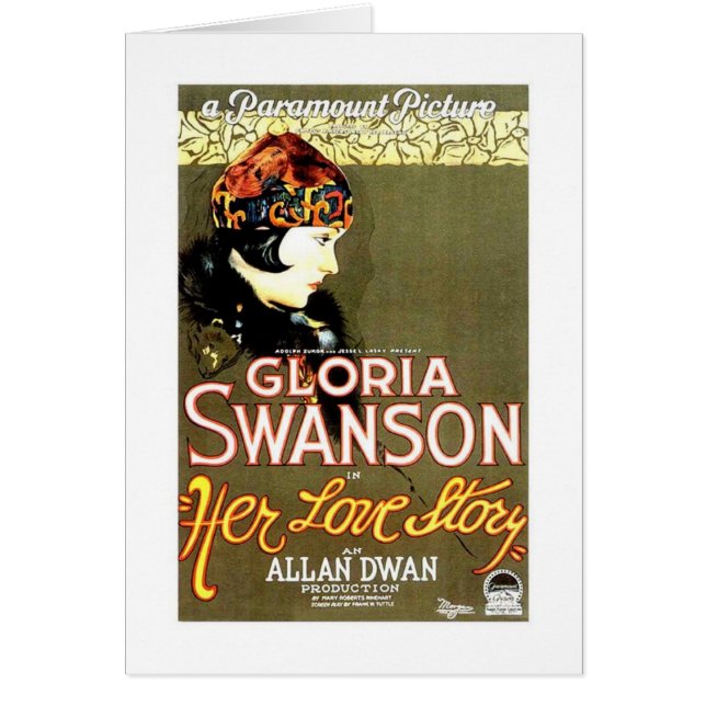 Gloria Swanson Her Love Story film poster (Voorkant)