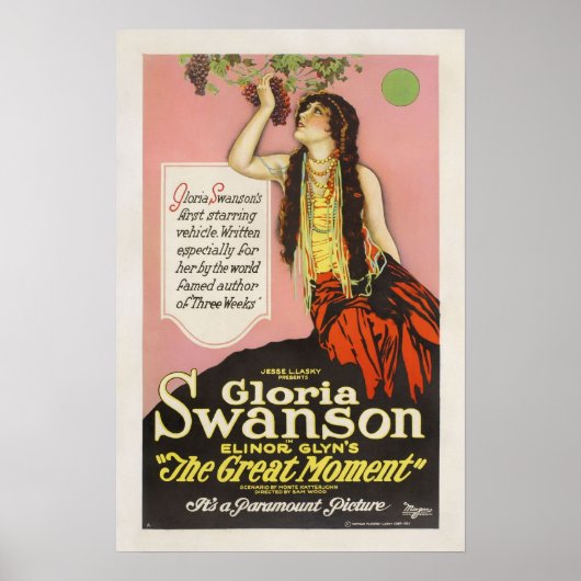 Gloria Swanson Jesse Lasky Movie Poster (Voorkant)