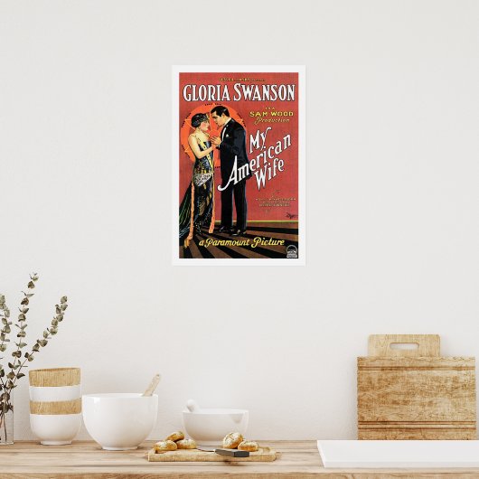 Gloria Swanson My American Wife Movie Poster (Keuken)