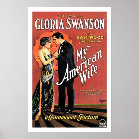 Gloria Swanson My American Wife Movie Poster (Voorkant)