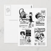 Gloria Swanson Silent Movie ads Briefkaart (Voorkant / Achterkant)