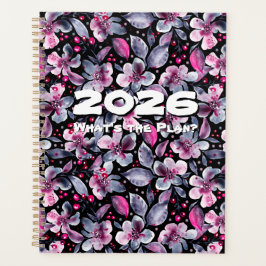 Gloria-Zwart,Grijs,Roze Bloemige Aanpasbare Planne Planner