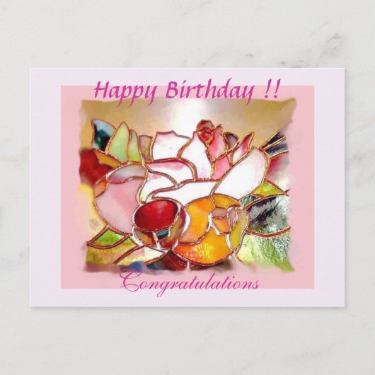 " Gloride Flower " Happy Birthday Post Card Briefkaart (Voorkant)