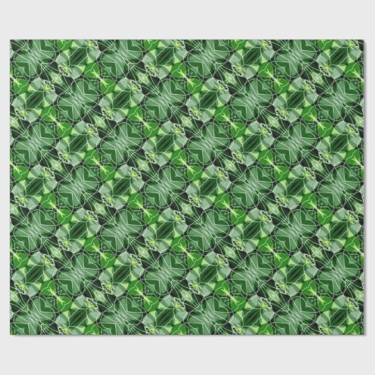Gloride Green Abstract Pattern Wrapping Paper Cadeaupapier (Vlak)