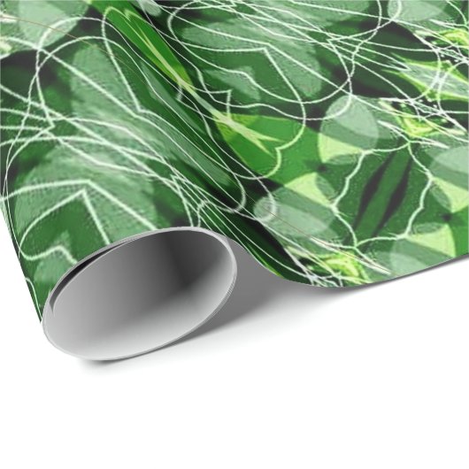 Gloride Green Abstract Pattern Wrapping Paper Cadeaupapier (Rol Hoek)