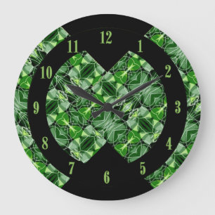Gloride groene Abstracte patroonwandklok Grote Klok