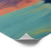 Gloride Hot Air Ballon Sunrise Blauwgroen Peach Go Poster (Hoek)