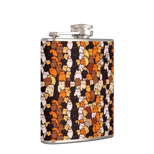 Gloride kattenpatroon ... Kawaii doodle art Heupfles (Rechts)