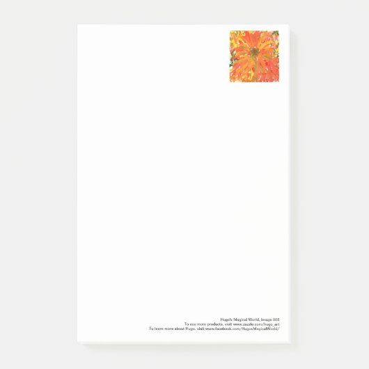 Gloride oranje bloem, grote postit notes (Voorkant)