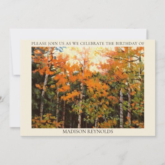 Gloride Oranje Geel Groene Aspens Birthday Kaart (Voorkant)