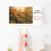 Gloride Oranje Geel Groene Aspens Birthday Spandoek (Insitu)